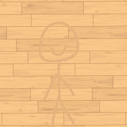 Stickman blending into a wooden wall