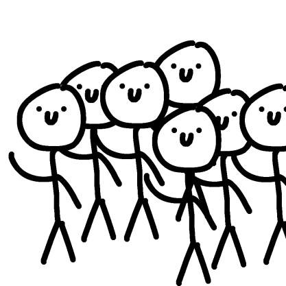 Many copies of the same Stickman figure