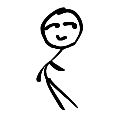Stickman with curved proportions